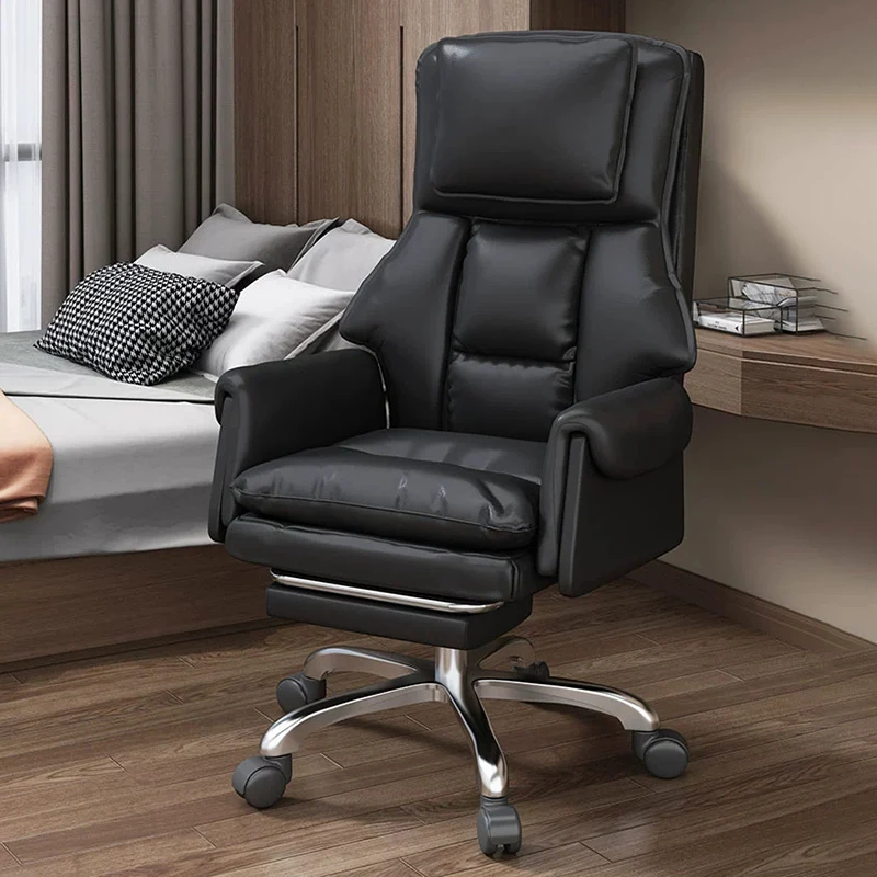 Recliner Ergonomic Chair Playseat Leather Reading Folding Accent Chair Study Footrest Relaxing Sedie Da Ufficio Office Furniture