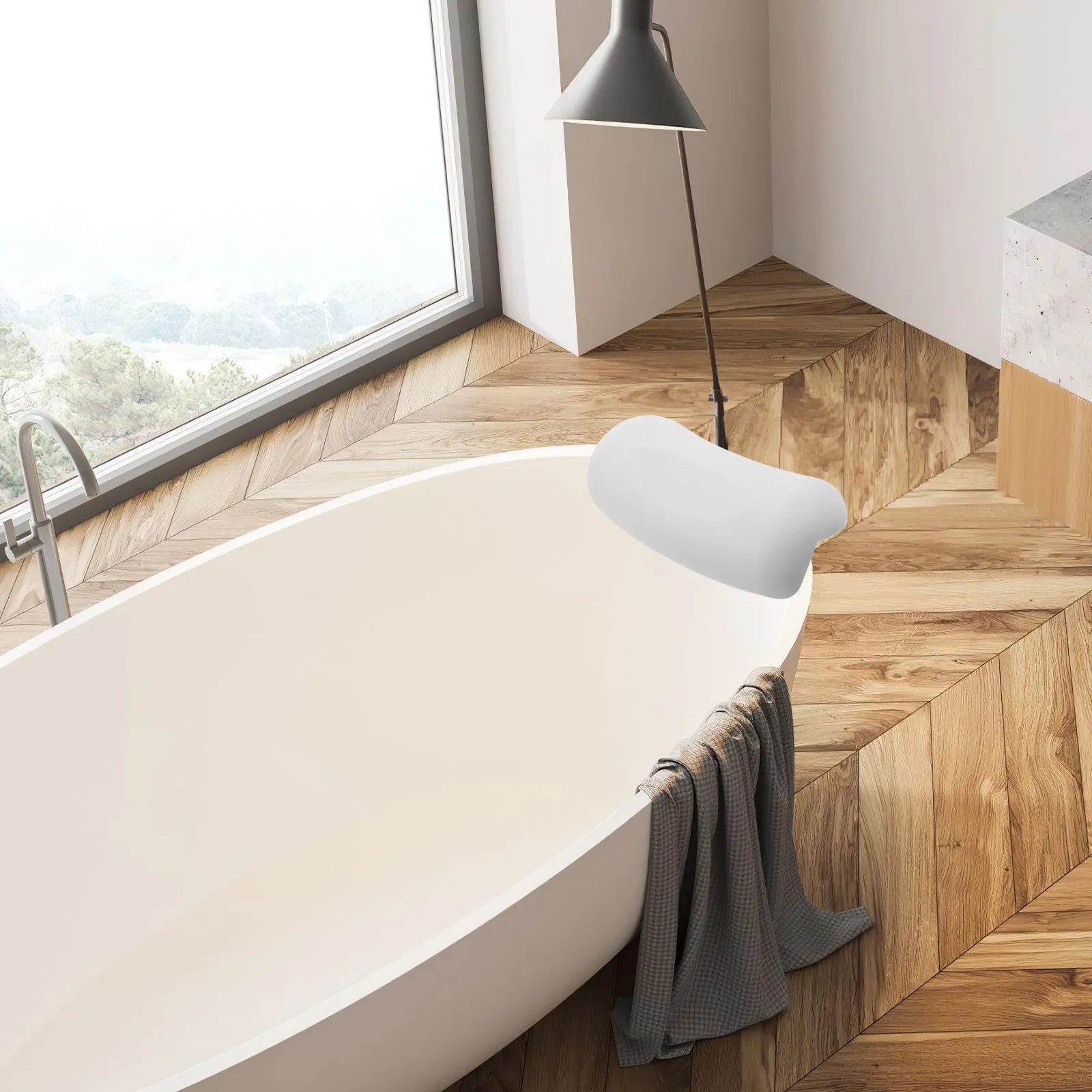 

Bath Pillow Tub Ergonomic PU Foam Suction Cup Non-Slip Waterproof Cushion Head Neck Support Spa Bathroom Relaxation Accessory