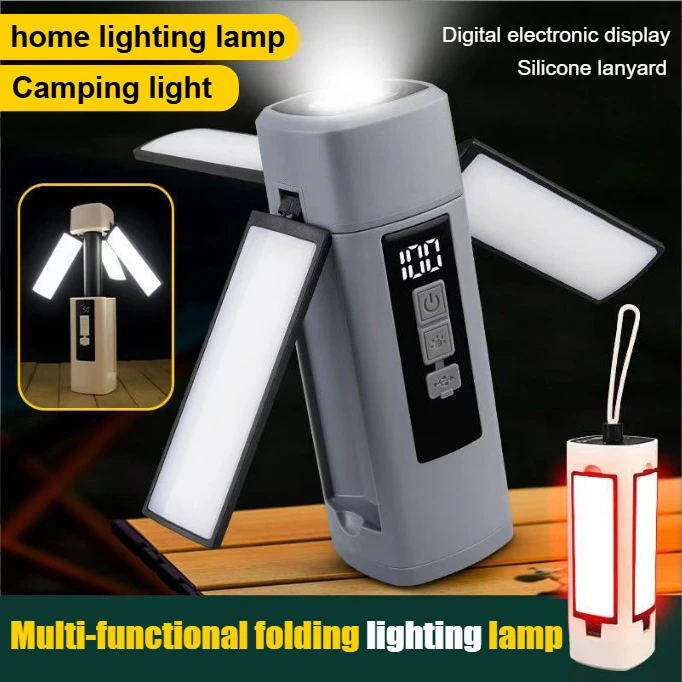 

Portable LED Camping Light with Adjustable Brightness Foldable Design USB Rechargeable Outdoor Lantern for Hiking Emergency