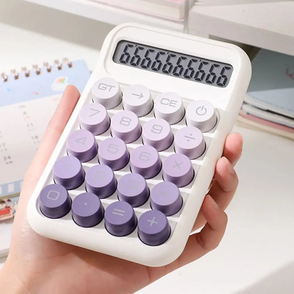 10-digit Display Electronic Calculator Transparent Design Gradient Color Mechanical Keyboard Calculator High Appearance