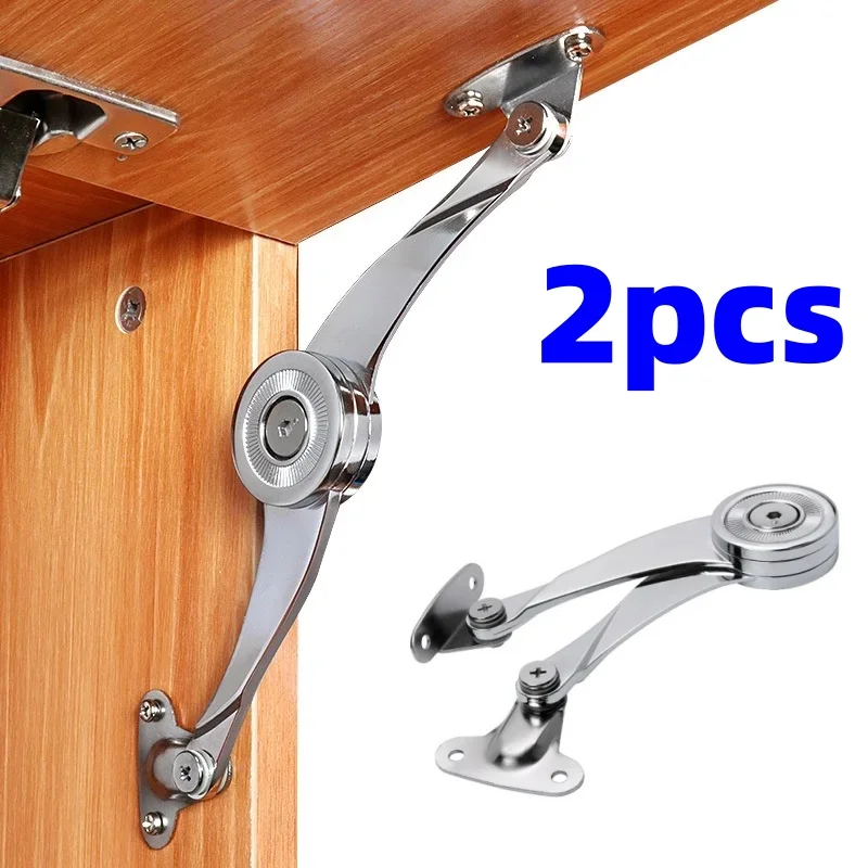 2pcs Lid Support Hinge Lid Stay with Soft Close Toy Box Hinge Supports Drop Lids of Cabinets Kitchen Furniture Lift Up Flap Stay
