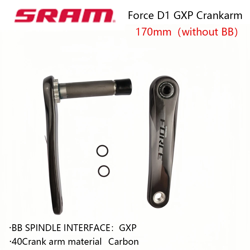 SRAM FORCE D1 GXP Crankarm Road Bike Carbon Fiber Bicycle Crank 170mm GXP BB Spindle Interface