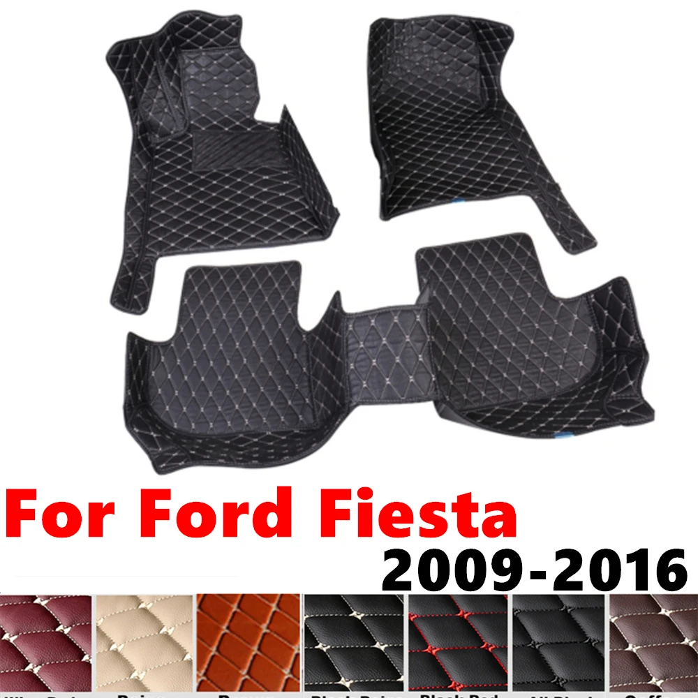 

Автомобильные коврики для Ford Fiesta 2016, 2015, 2014, 2013-2009, подходят для передних и задних напольных вкладышей, накладки на ножки, аксессуары для интерьера