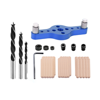 Sturdy Alloy Vertical Pocket Hole Jig Woodworking Drilling Locator Wood Dowelling Self Centering Drill Guide Kit Hole Puncher