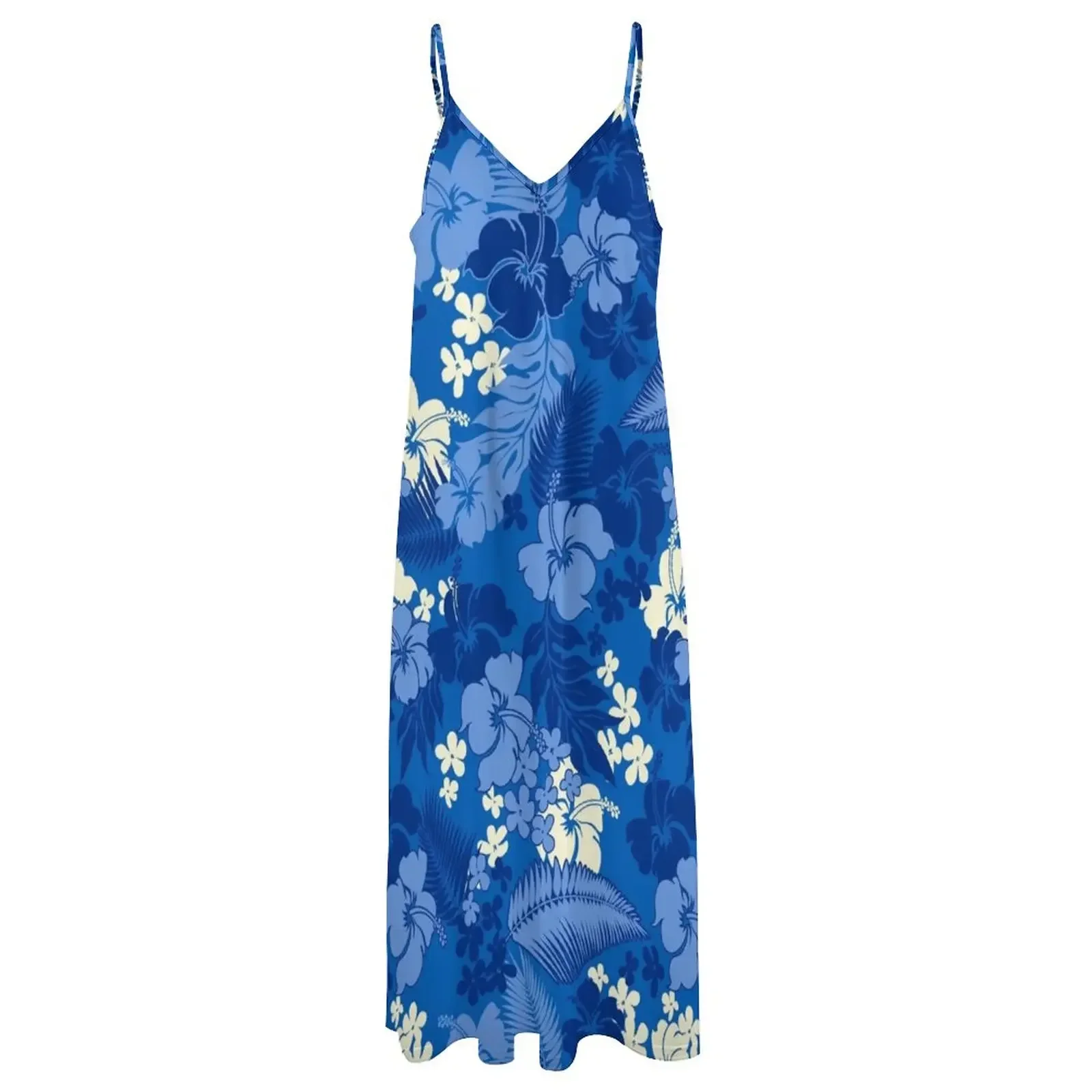 Kona Bay Hawaiian Hibiscus Aloha Shirt Print - Royal Blue Sleeveless Dress Evening dresses clothing women summer 2024 Dress