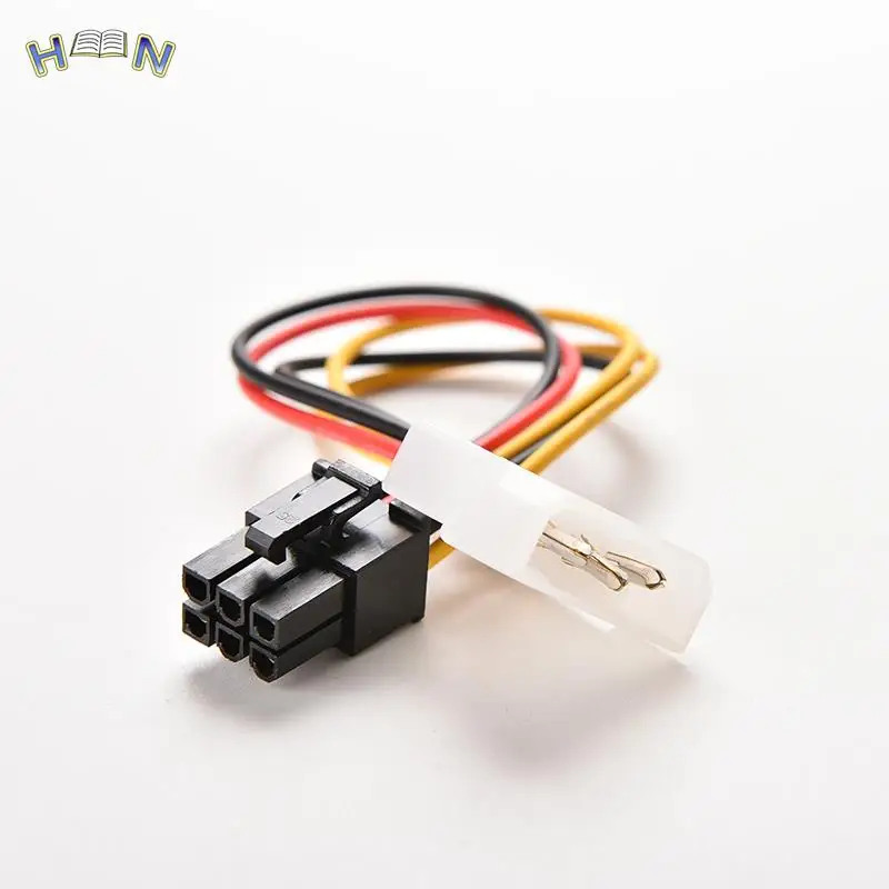 4 Pin Molex IDE To 6 Pin PCI-E Graphic Card Power Supply Cable Adapter PC Video Card Connector Cable Converter Cord 17cm