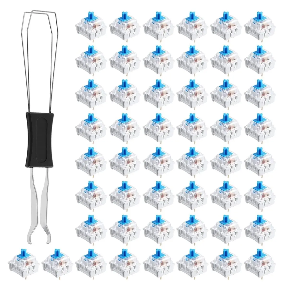 50 Blue Keyboard Clickers for 3D Printed Mechanical Keyboard Switches, with Removal Tools, Dustproof and Waterproof - view 4