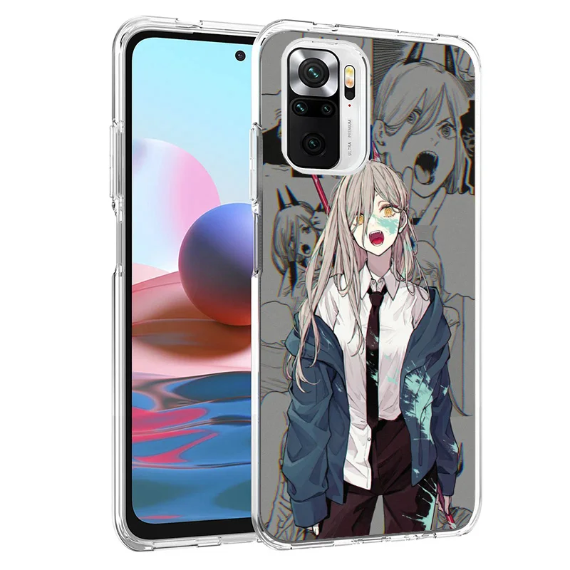 Chainsaw Makima Power Cover Phone Case For Xiaomi Redmi 12C 12 10C 10 9C 9 10A 9A 8A 9T 7A 7 6A 6 Pro K20 K40 S2 Soft Fundas She