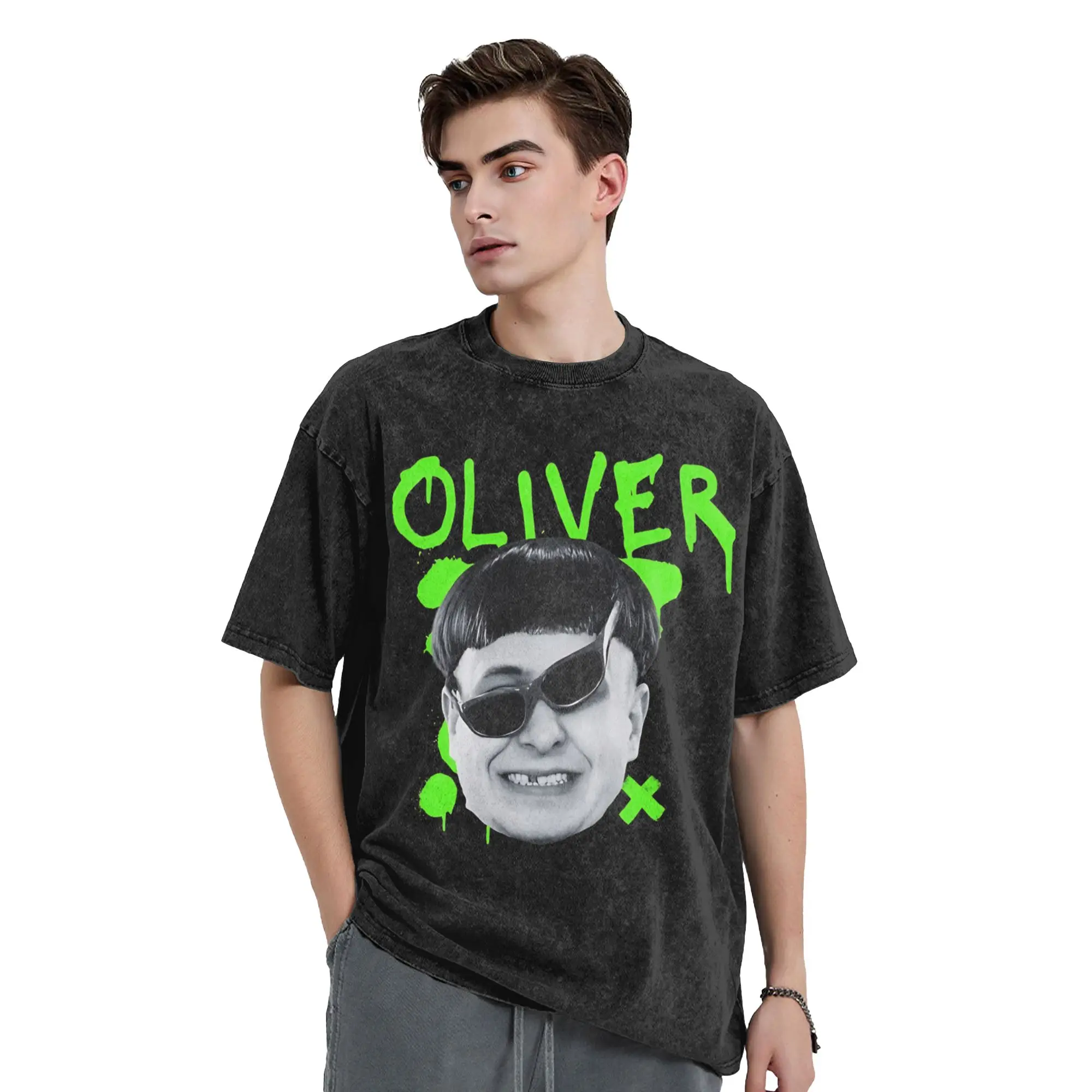 Green Olivers Trees Rapper Rip Vintage Washed T Shirts 100% Cotton Cool T-Shirts Crewneck  Tees Short Sleeve Clothes Plus Size