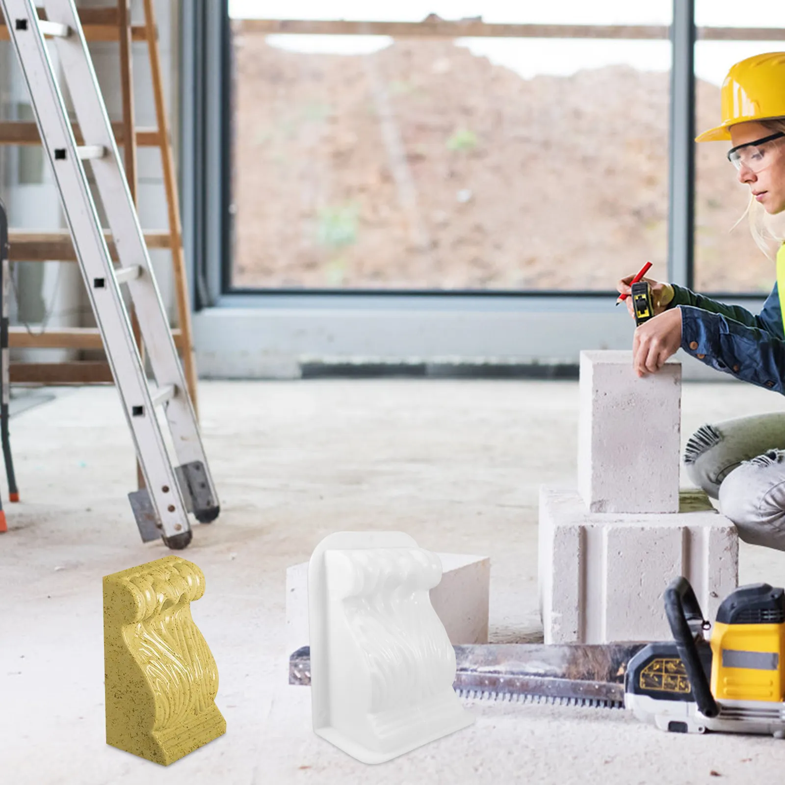 Cement Mold for Roman Column and Corbel Casting Decorative European DIY Concrete Form Mould for Pedestal Balustrade