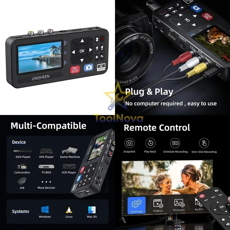 2026hotsale* Unisheen UR230A Mini Size StandAlone Switchable Video Recorder S-Video RCA Capture Box VHS