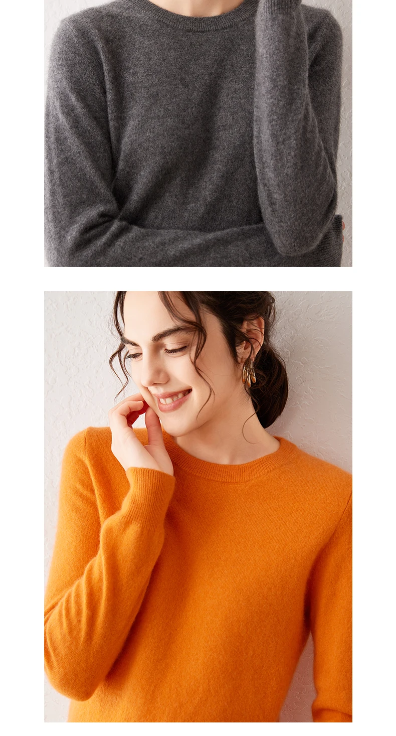 Damen 100% Reiner Kaschmir-Pullover 2026 Herbst Winter Rundhals Langarm Warm Weich Gestrickter Pullover Neue Strick-Oberteile Damenkleidung – Detail 29