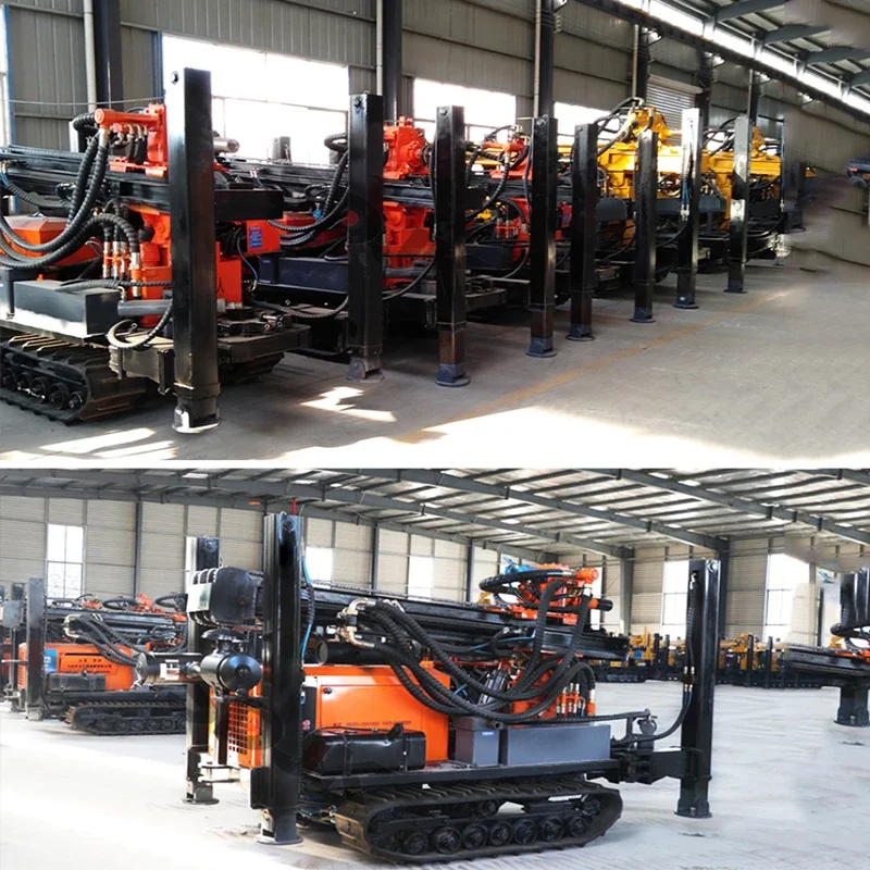 180M Easy to Operate Depth 180m Diesel Rotary Portable Rubber Crawler Water Well Drilling Rig