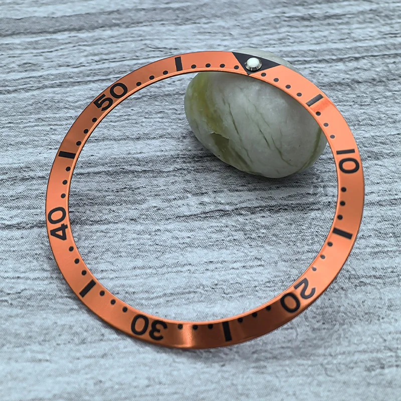 Mod 36,5 mm x 30,6 mm gebogener Retro-Uhrenlünetteneinsatz aus Aluminium, passend für Vintage Submariner für NH35-Uhrenzubehör, Gehäusering