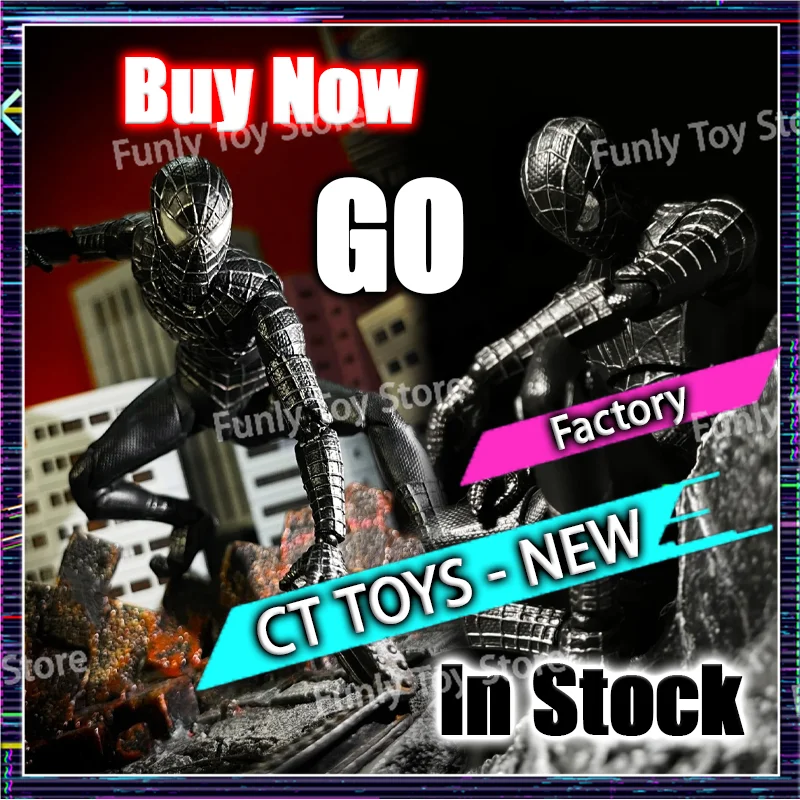 Ct Toys Spiderman Figure Tobey Maguire Spider-Man Black Suit Version Agent Anti Venom Anime Action Figure Figurine Gifts Toys