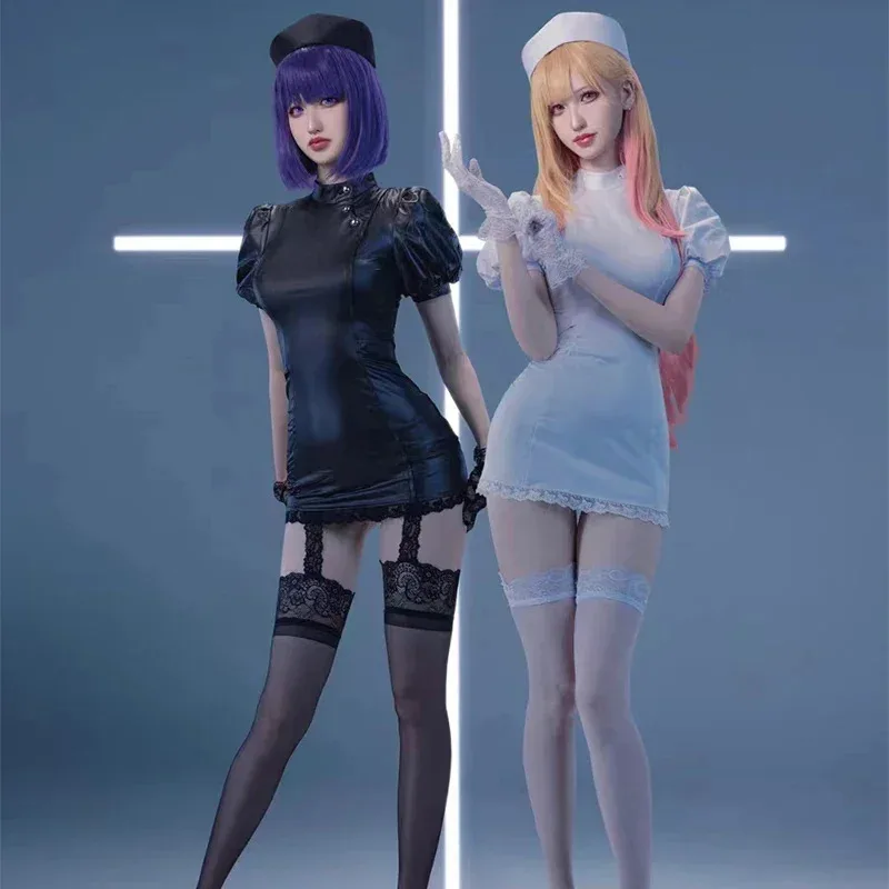 Аниме My Dress-Up Darling Kitagawa Marin Kuroe Shizuku медсестра черно-белый униформа костюм косплей костюм подарок на Хэллоуин