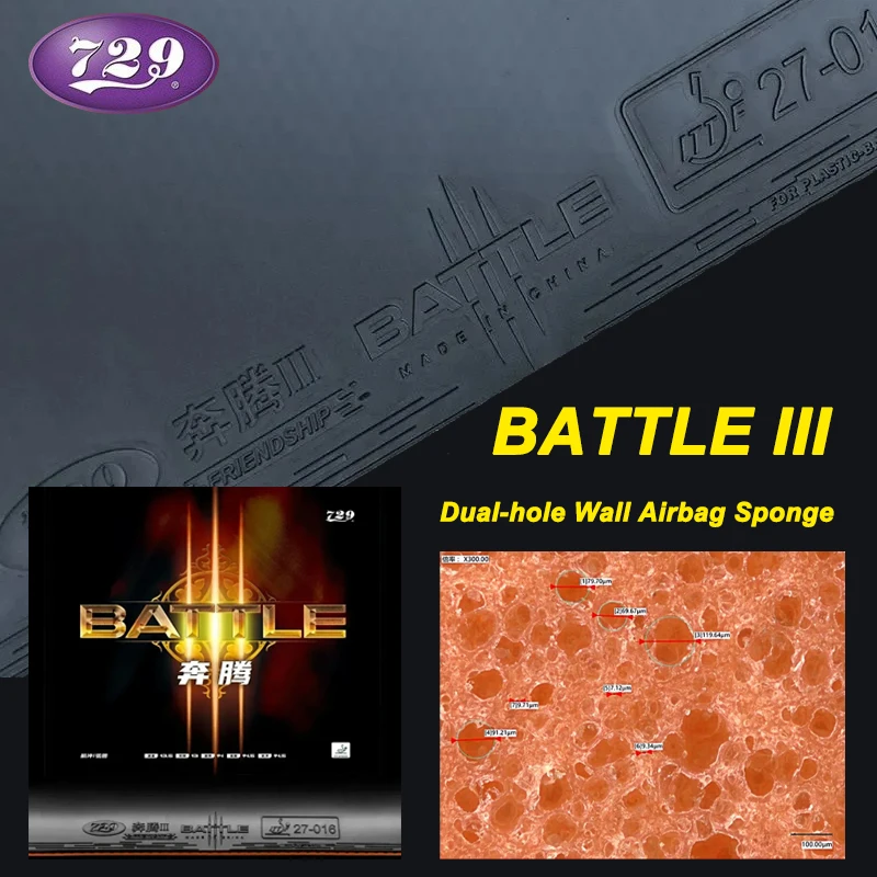 

Friendship 729 Battle III Table Tennis Rubber Sheet Pips-in Sticky 38/39/40 Degree Ping Pong Rubber with Hard Thick Sponge ITTF