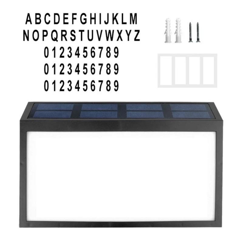 Solar Powered Address Sign Outdoor LED Address Sign Lamp Outdoor Address Number