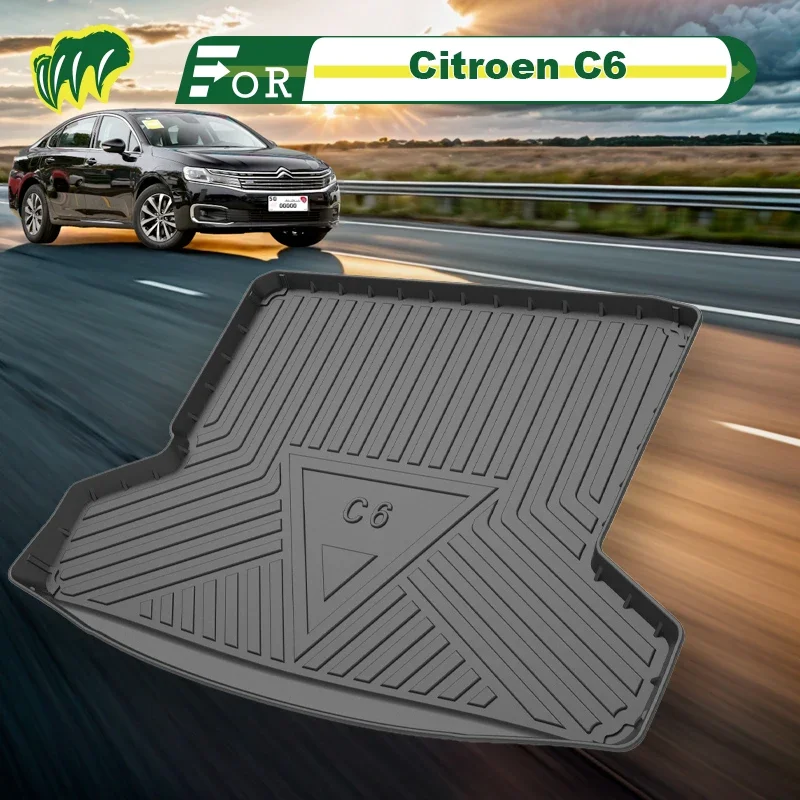 

For Citroen C6 2018 2019 2020 2021 2017-2022 Custom Fit Car Trunk Mat All Season Cargo Mat 3D Shape Laser Measured Trunk Liner