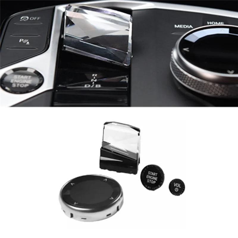 

Car Crystal Gear Shift Knob Paddle Shifter Engine Start Switch Button For BMW 3 Seres G20 2023+