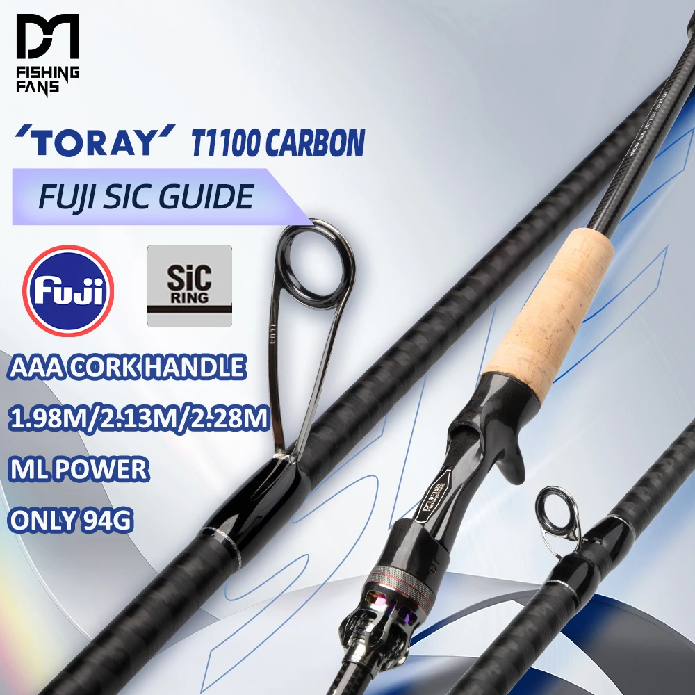 

FISHINGFANS TORAY T1100 CARBON Spinning Casting Fuji SIC guide ML AAA CORK Handle RATTLE REEL SEAT Long casting Fishing Rod