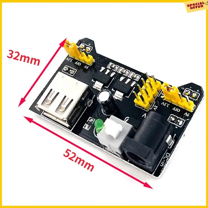 A25P 10PCS For MB102 Breadboard Power Supply Module Set Kit 2-Way 3.3V 5V For MB102 Breadboard Module Kit