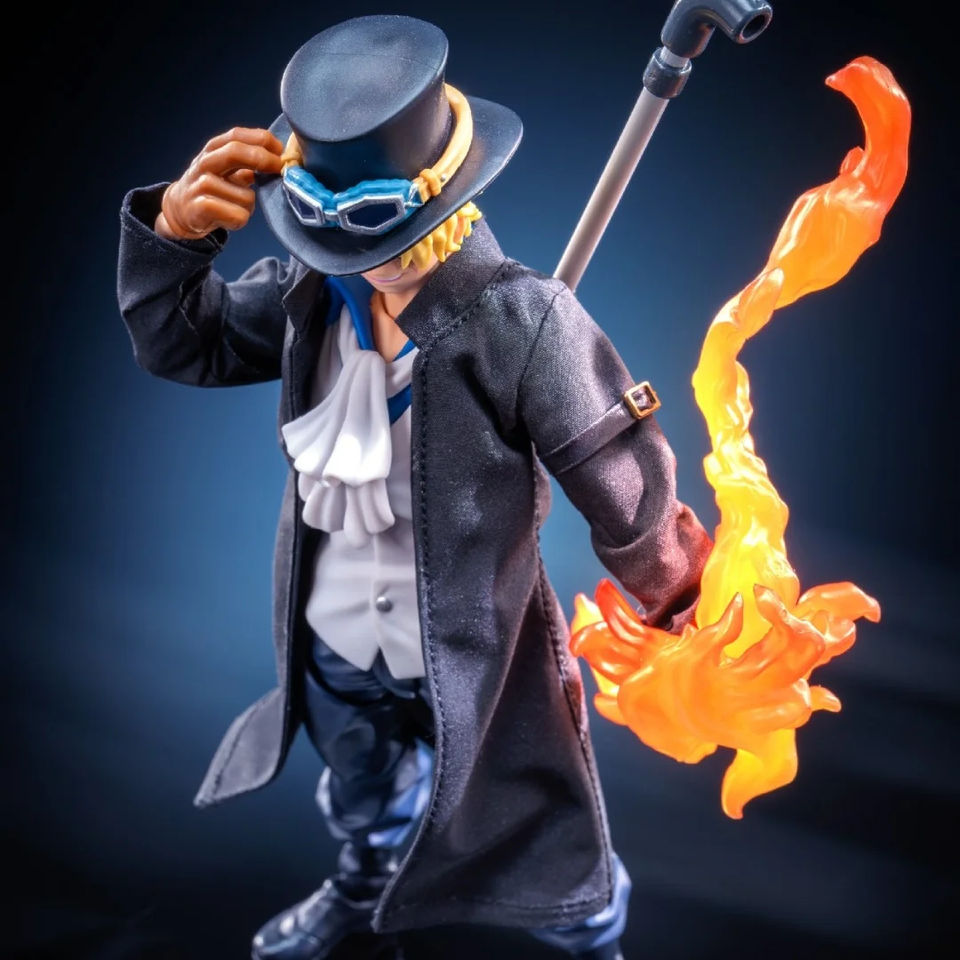 One Piece SHF Anime Handmade Sabo Tailored Generation Schwarzer langärmeliger Umhang mit integriertem Eisendraht ist für 1/12 Spielzeuge geeignet