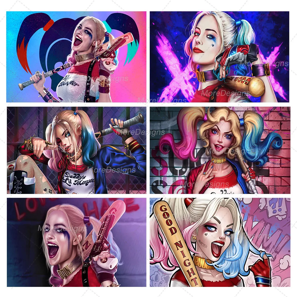 Harley Quinn Photo Backdrop Girls Birthday Party Suicide Squad Moive Banner Vinyl Polyester Fabric Photography Background