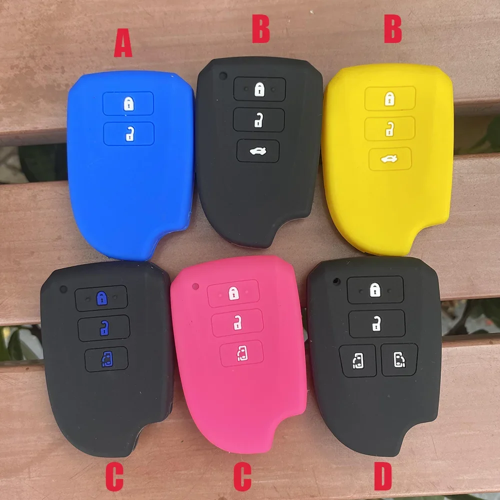 Silicone Key Case Shell Holder for Toyota Spade Hais Yaris Cover 2 3 4 Buttons Car Key Case Keychain Auto Accessories