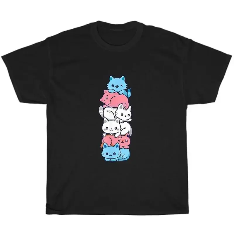 Transgender Pride Cat Lgbt Trans Flag T Shirt Kitten Cats Pile
