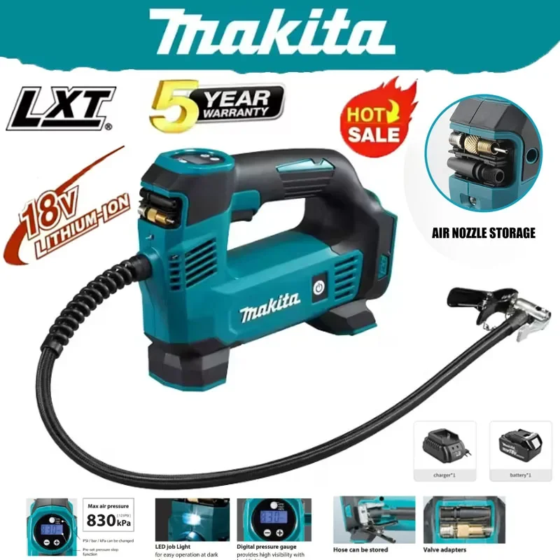 Makita Portable Air pump 18V Battery Lithium-Ion Cordless Inflator For Car Tyre Inflator Electric Motorcycle Pump