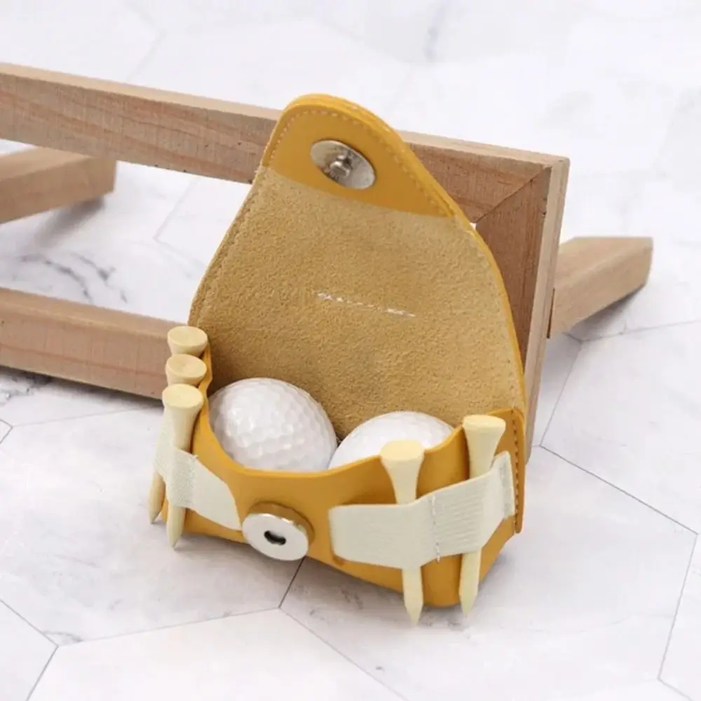 

Magnetic Buckle Golf Ball Waist Bag Waterproof Mini Golf Belt Bag PU Leather Storage Case Golf Ball Container