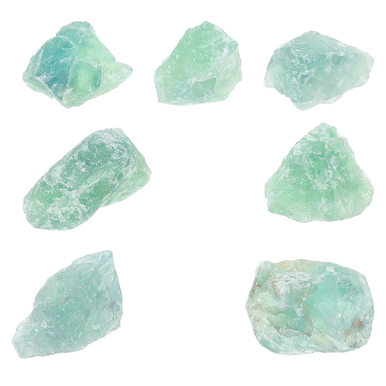 

Green Fluorite Rough Stones Aromatherapy Scented Aquarium Decor 300g 7pcs Crystal Home nament Safe Environmental Protection