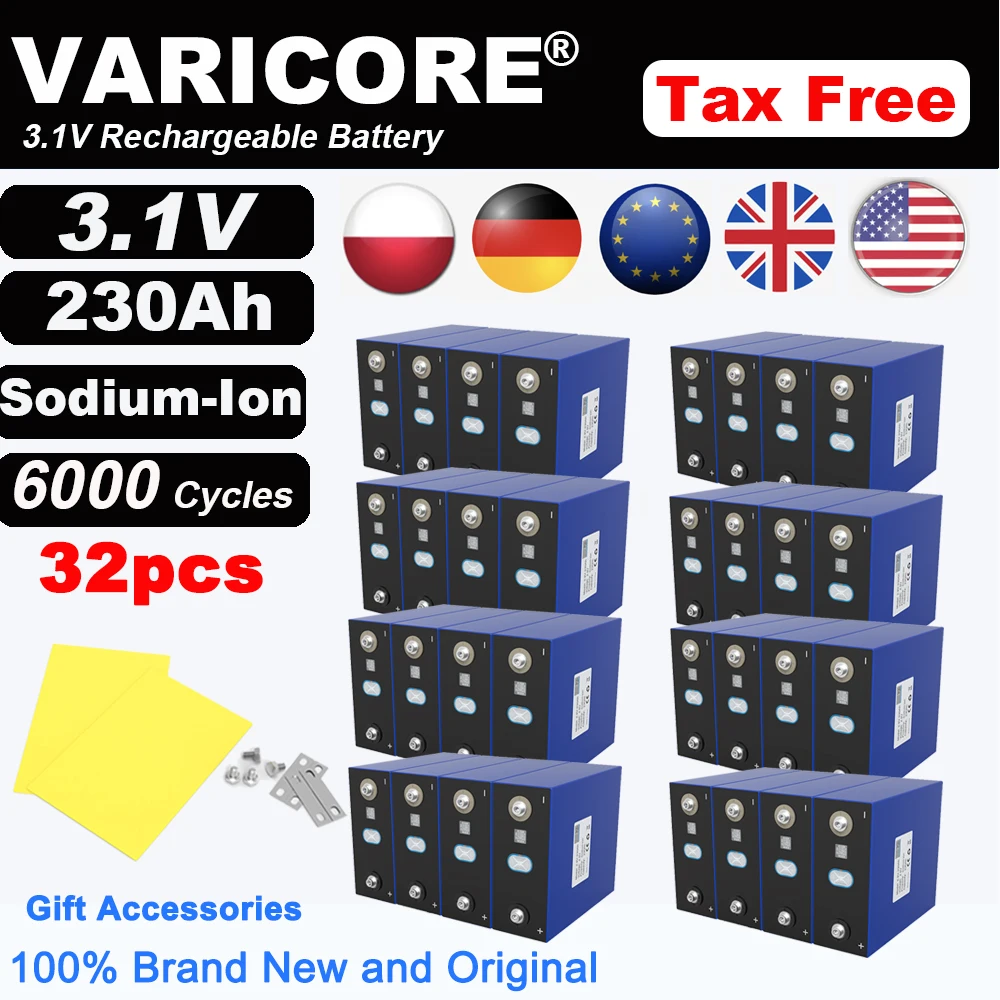 Grade A 3.1V 230Ah Natriumionbatterij 2,9V 20c Bestand tegen lage, hoge temperaturen DIY 12v motorfiets elektrische auto reizen golfkar