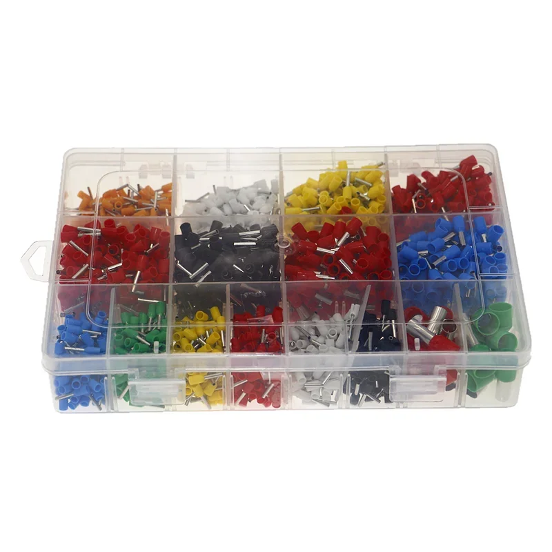 2120pcs Insulated Cord Pin End Terminals Tin-Plated Copper Crimp Connector Ferrules Assorted Kit Set 22-5AWG