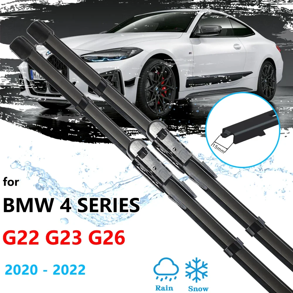 For BMW 4 Series G22 G23 G26 2020 2021 2022 Frameless Wiper Blades Rubber Windshield Windscreen Cutter Auto Cleaning Replacement