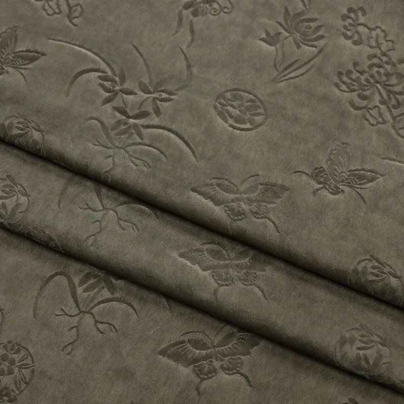 Artistic style silk jacquard dirt-dyed fabric for skirt cheongsam and Hanfu