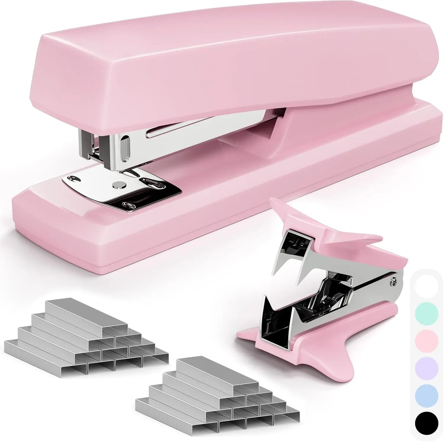 

Pink Office Stapler, 25-Sheet Capacity with 2000 Staples & Staple Remover, Desktop Stapler for Students & Office Clerks