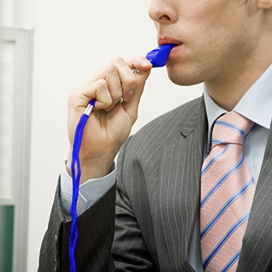 2개입 스포츠 호루라기 큰 소리 ABS 플라스틱 호루라기 끈 포함 훈련 생존 비상 스포츠 심판 코치 교사용