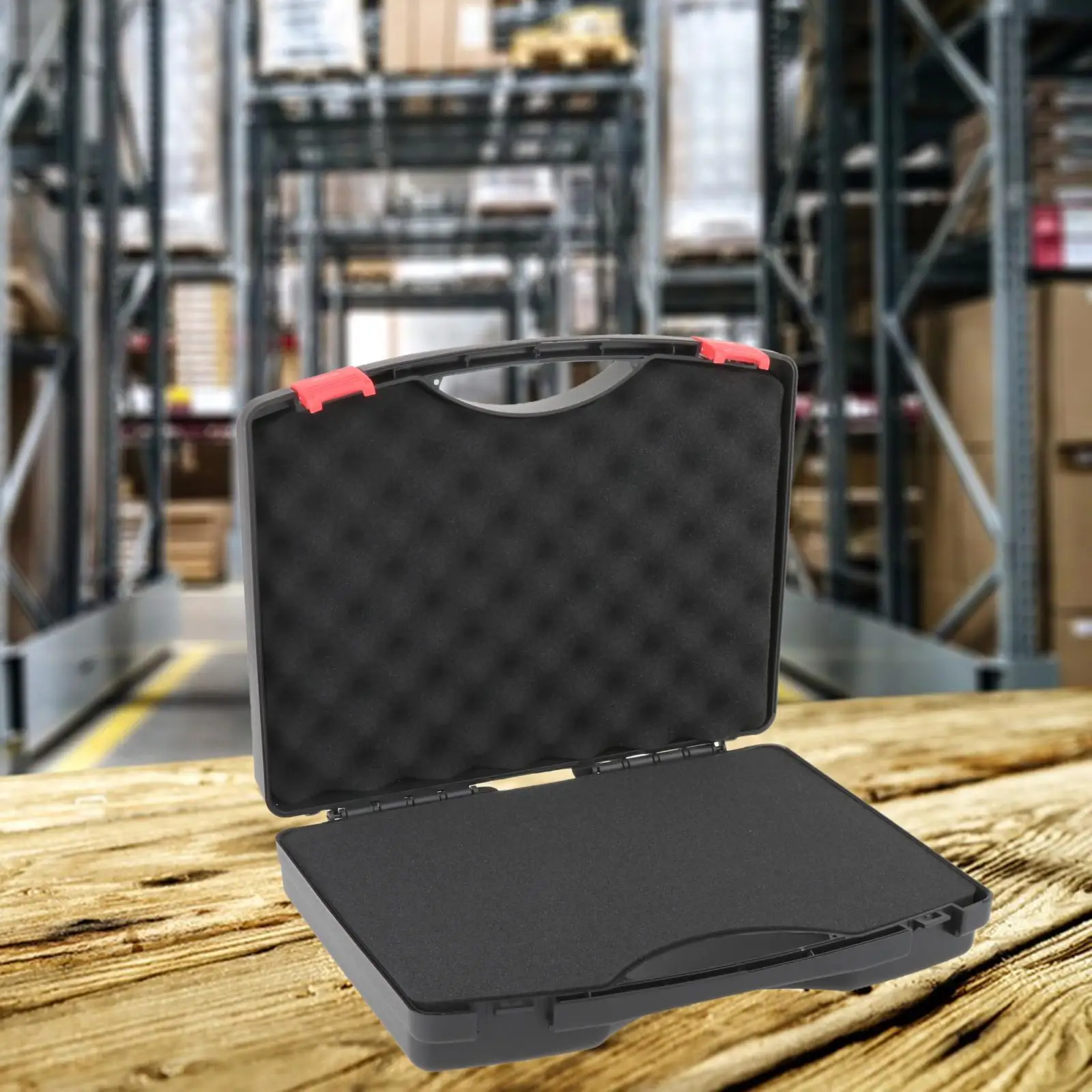 2xProtective Toolbox with Sponge Wear Resistant Lockable for Workplace Outdoor