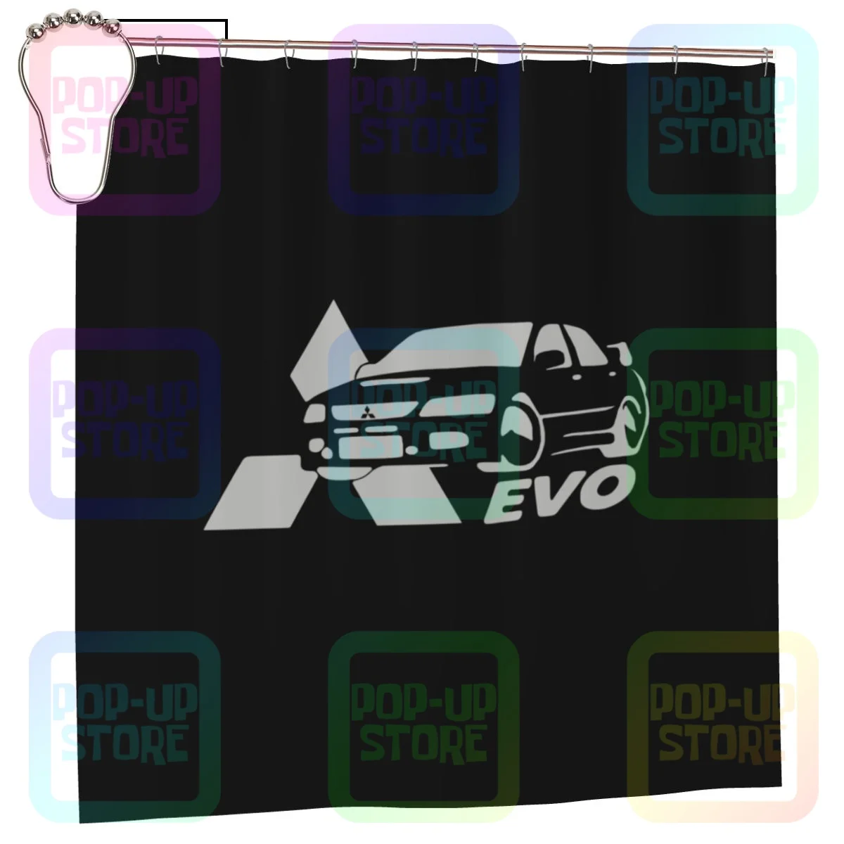 Mitsubishi Evo Car Evolution Lancer 4G63 Ix Viii 8 9 Shower Curtain Bathroom Curtain Durable Bath Decor