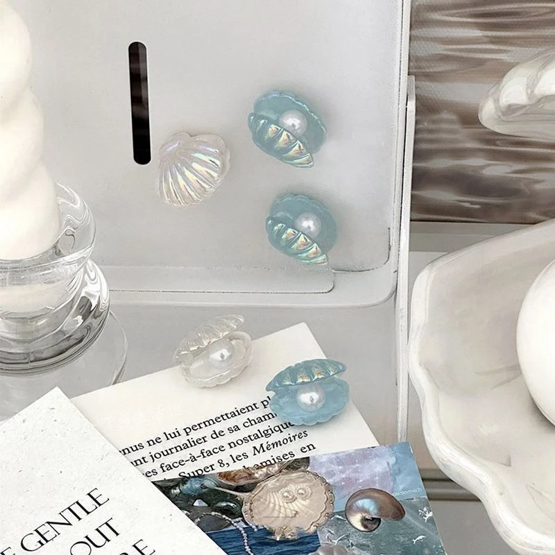 Pearl Shell Refrigerator Magnet Sparkling Pearl luster Magnetic Decor Whiteboard Plan Photo Clip Office and Home Decoration