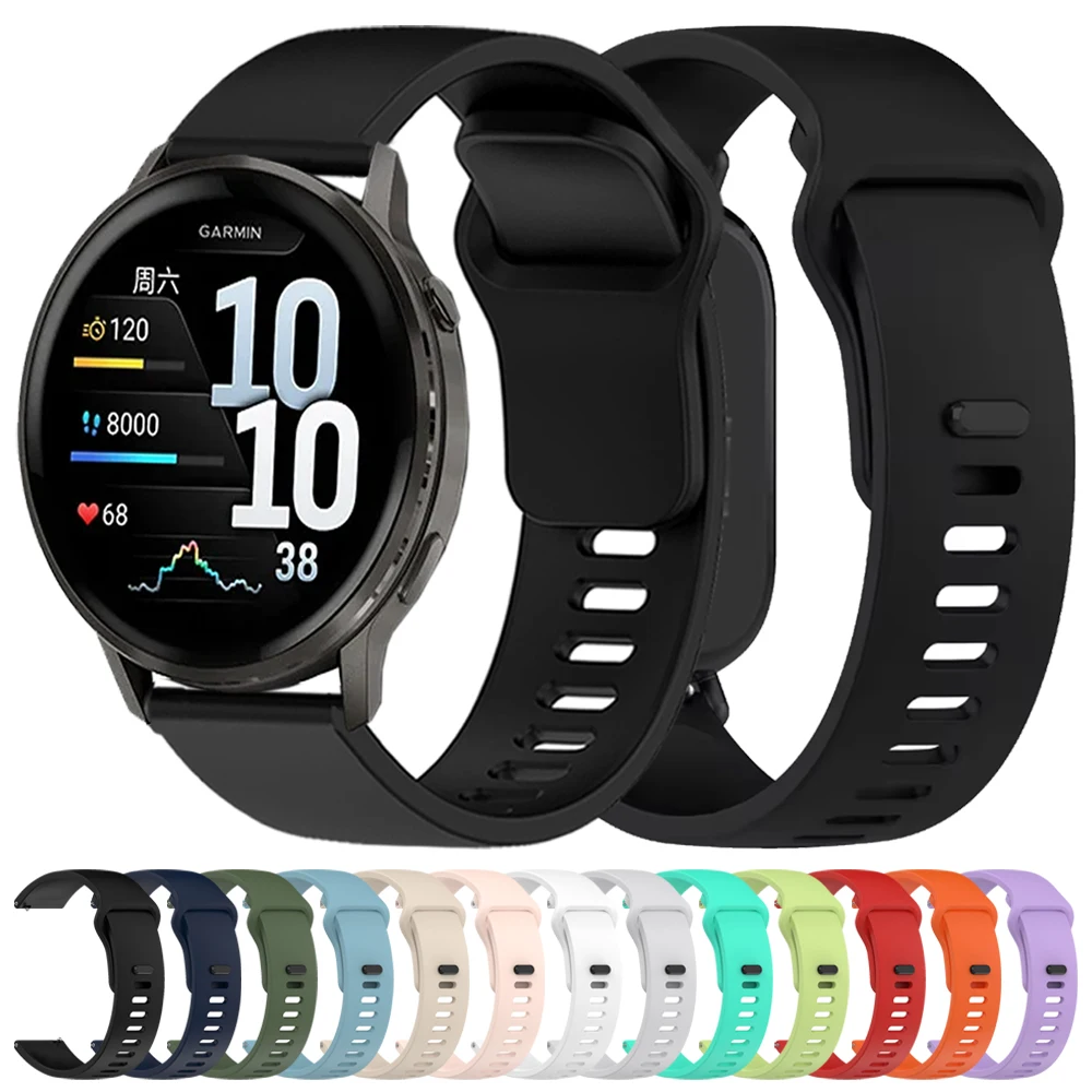 20 mm 22 mm Sportarmband für Garmin Venu SQ 4 3 2 Plus Vivoactive 5 6 4 Silikonarmband Forerunner 570 165 265 255 Active 6 Bänder