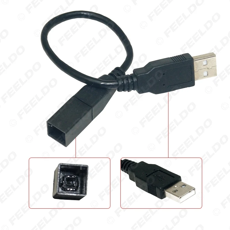 5Pcs Car Radio 2.0 USB Port Wiring Cable Adapter for Toyota Camry Verso Mazda Lexus GS350 Audio USB Cable