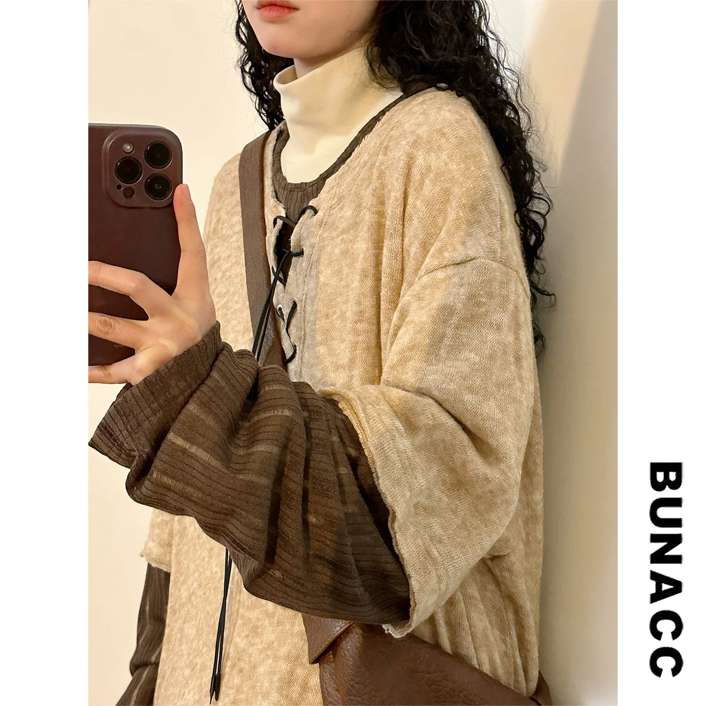 

Ретро-американский весенний свитшот с эффектом тай-дай, круглый вырез, повседневный, свободный крой, универсальный, удобный, женская уличная одежда, худи