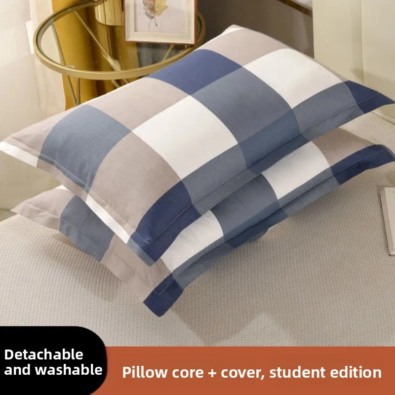 Student Pillow Set Men's Women's Detachable Washable with Pillow Core Rectangular Polyester Fiber Home Dormitory Use