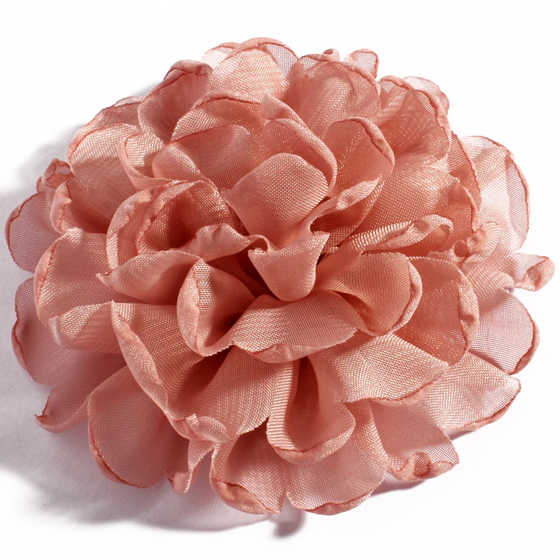 

50pcs/lot 4'' 20Colors Artificial Soft Tulle Multilayer Burned Eage Petal Fabric Flowers For Children Headbands Hair Accessories