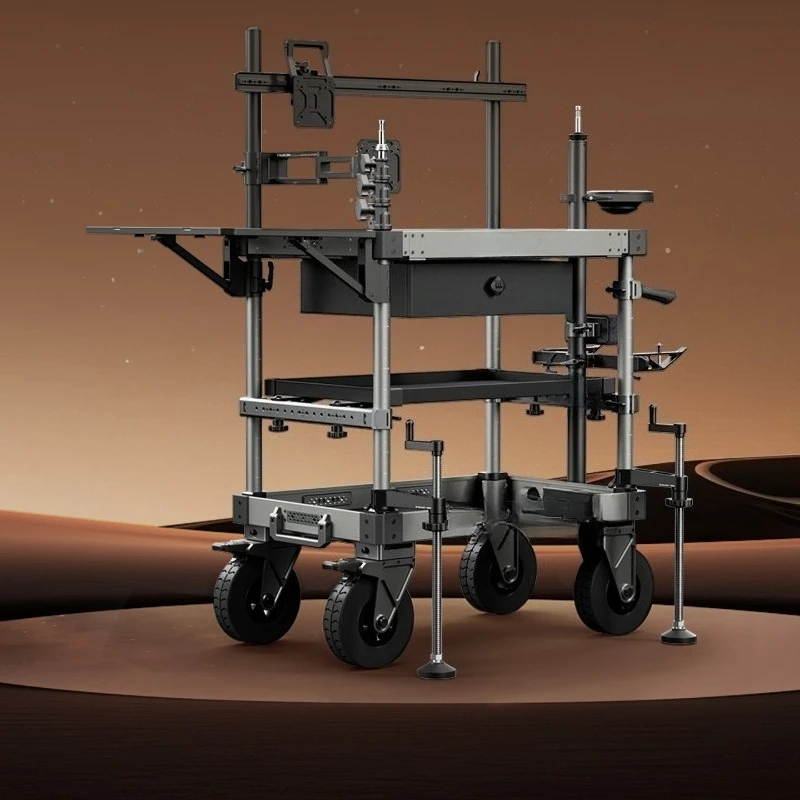folding storage, outdoor camp props, tool cart, live studio shooting, camping photography equipment, mobile cart
