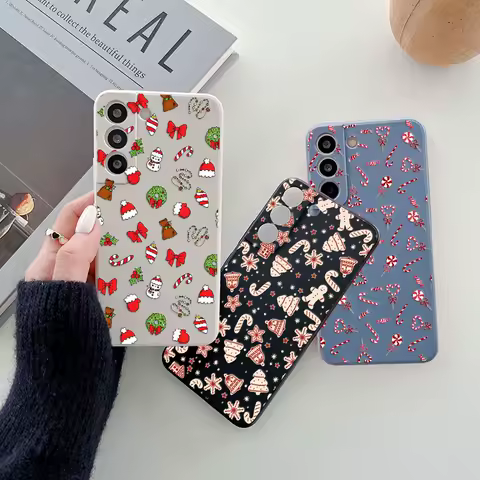 Christmas Decoration Print Phone Case For Samsung Galaxy S25 S24 Ultra S23 S22 Plus S21 S20 FE S25Ultra S25FE Case Silicon Cover