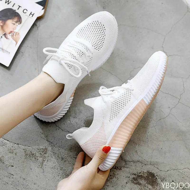 Woman Vulcanized Sneakers Women\'s Shoes Spring White Breathable Sports Mesh Versatile Summer Flats Hollow Walking No-slip New